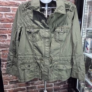 Sonoma Olive Green Utility Jacket with Drawstring Waist